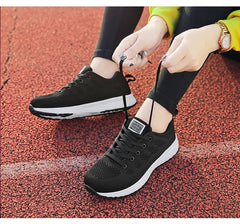 Women Casual Shoes Fashion Breathable Walking Mesh Lace Up Flat