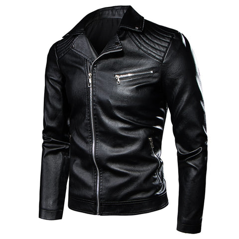 7XL Men Motorcycle Vintage Rock & Roll Casual Leather Jacket