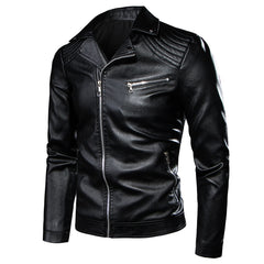 7XL Men Motorcycle Vintage Rock & Roll Casual Leather Jacket