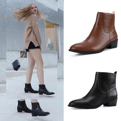 Women's Closed Toe Low Heel Bootie