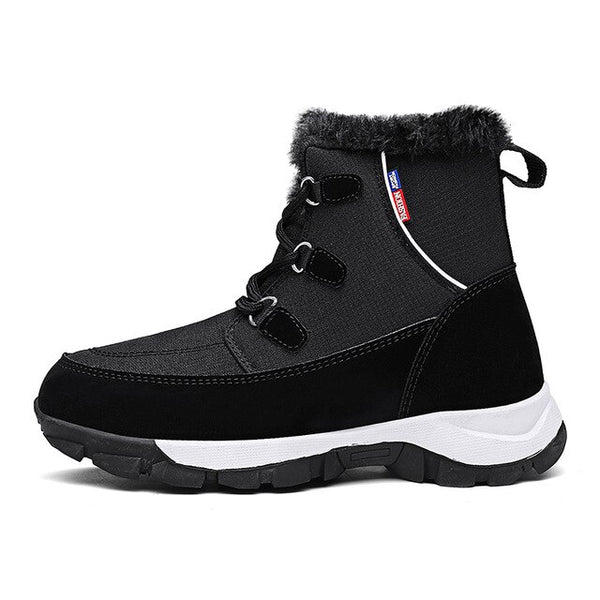Leather Women Platform Snow Boots Fur Warm Plush Boots