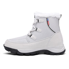Leather Women Platform Snow Boots Fur Warm Plush Boots