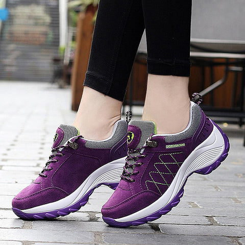 women spring autumn casual lace-up platform shoes