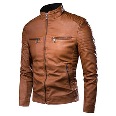 Men Autumn New Motorcycle Causal Vintage Leather Jacket