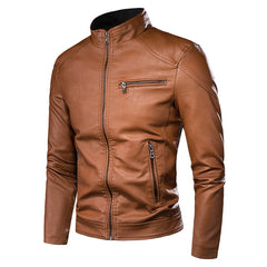 Men Autumn New Motorcycle Causal Vintage Leather Jacket