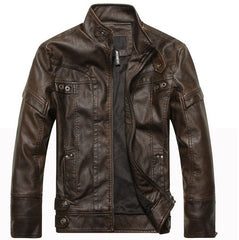 New arrive brand motorcycle leather jacket men