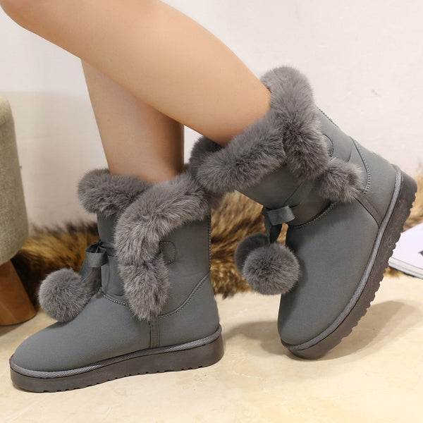 Quality Woman Boots Round Toe Yarn Elastic Ankle Boots