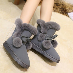 Quality Woman Boots Round Toe Yarn Elastic Ankle Boots