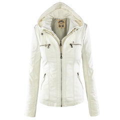 Faux Leather Jacket Women Basic Jacket Coat Female
