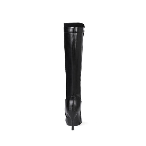 Women Knee High Nude Boots High Heels Lady Dress