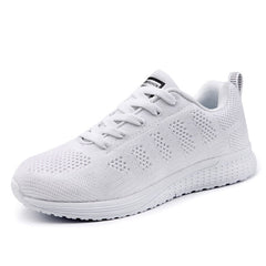 Women Casual Shoes Fashion Breathable Walking Mesh Lace Up Flat