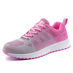 Women Casual Shoes Fashion Breathable Walking Mesh Lace Up Flat