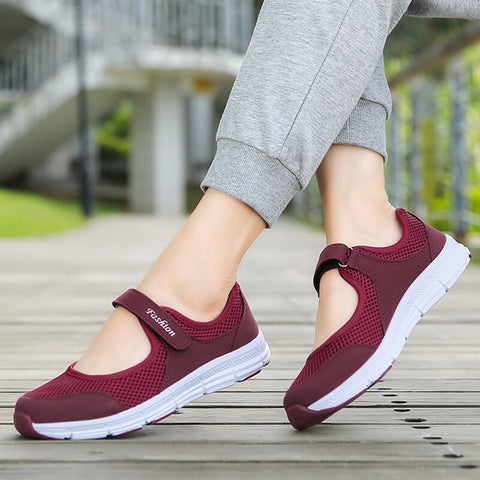 Women Casual Shoes Breathable Mesh Flat Shoes Woman