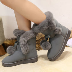 Quality Woman Boots Round Toe Yarn Elastic Ankle Boots